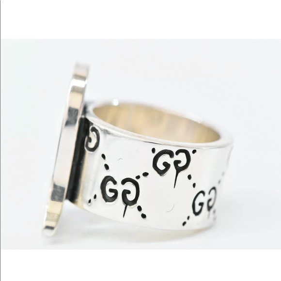 New Authentic GUCCI GHOST GG Sterling Silver Ring - Picture 4 of 10